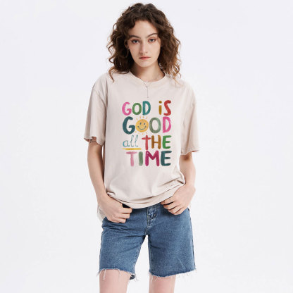 God Is Good All The Time Christian Washed T-Shirt