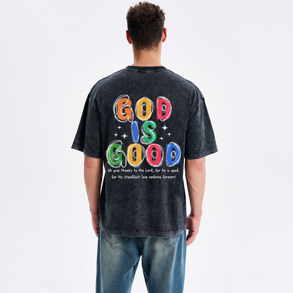 God Is Good All The Time Christian Washed T-Shirt
