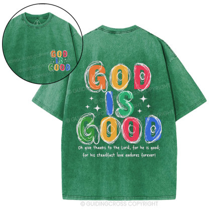 God Is Good All The Time Christian Washed T-Shirt