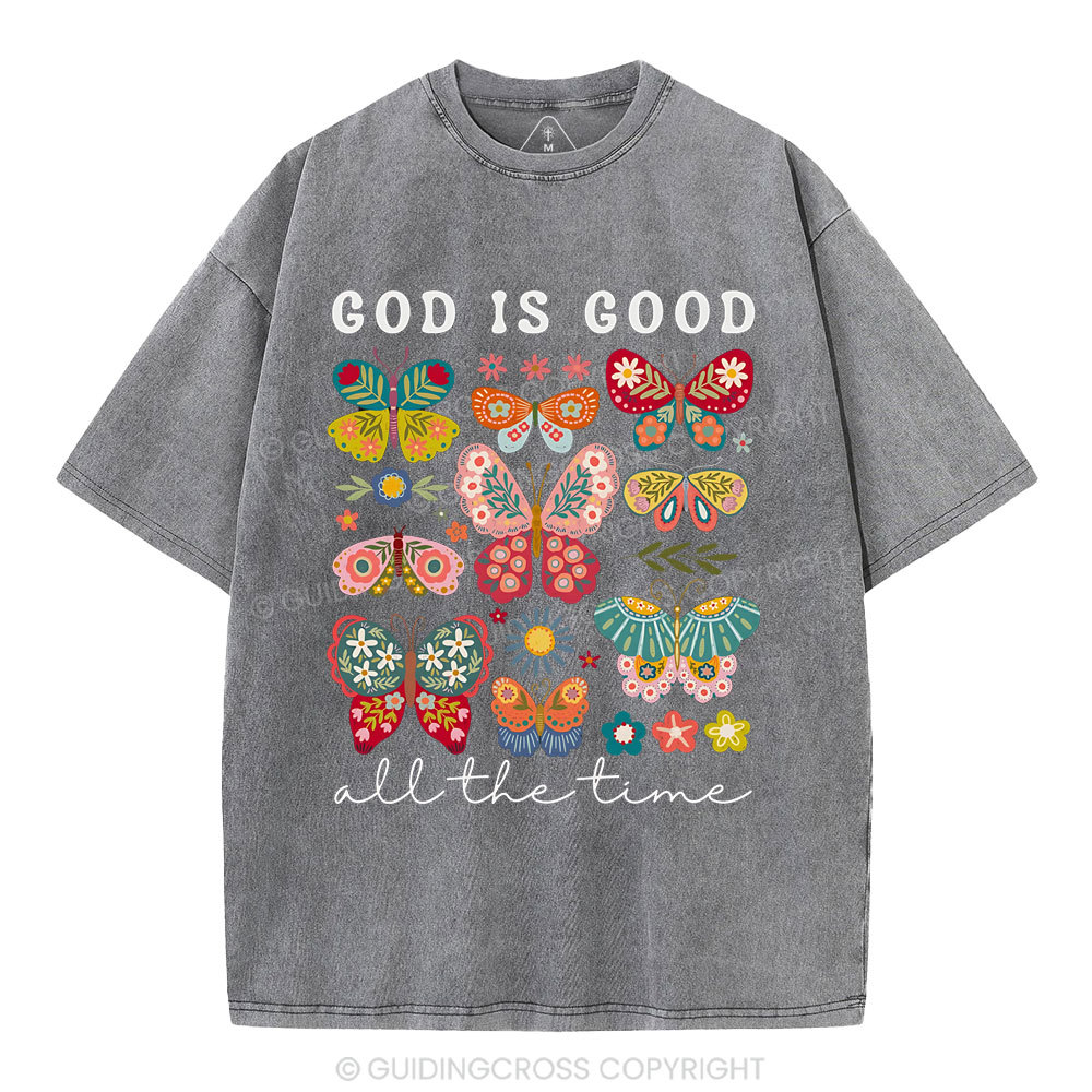 God Is Good All The Time Christian Washed T-Shirt