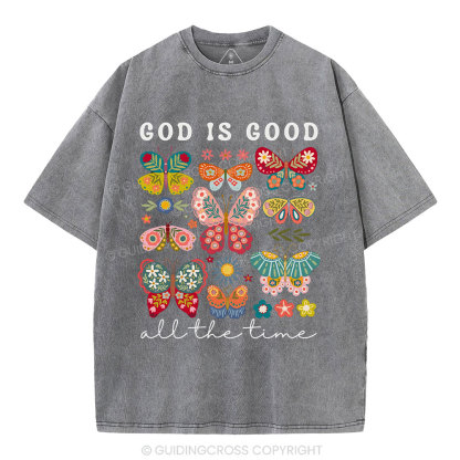 God Is Good All The Time Christian Washed T-Shirt
