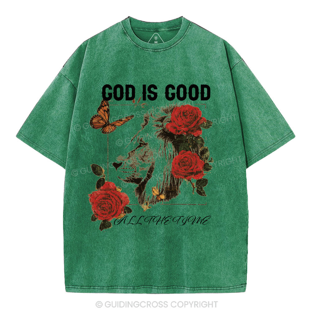 God Is Good All The Time Christian Washed T-Shirt