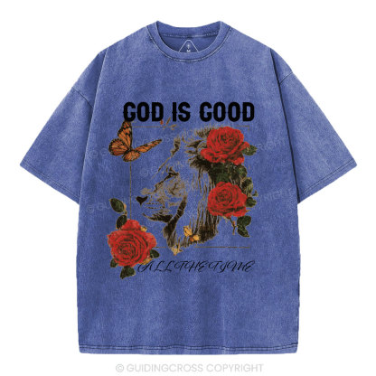 God Is Good All The Time Christian Washed T-Shirt
