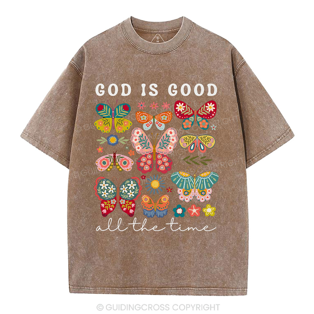 God Is Good All The Time Christian Washed T-Shirt