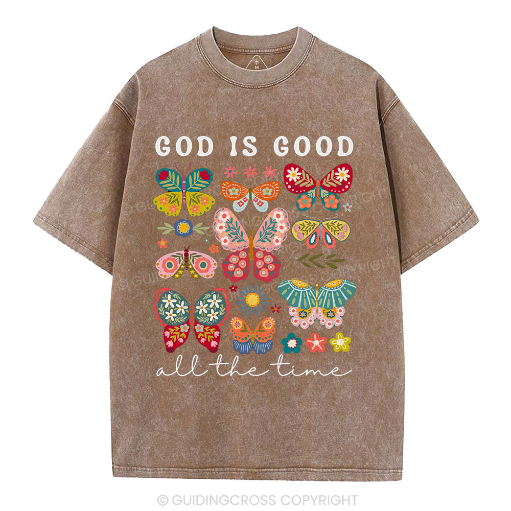 God Is Good All The Time Christian Washed T-Shirt