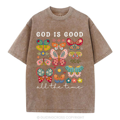 God Is Good All The Time Christian Washed T-Shirt