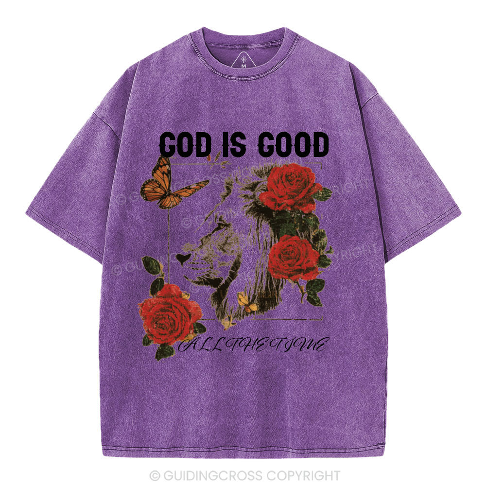 God Is Good All The Time Christian Washed T-Shirt