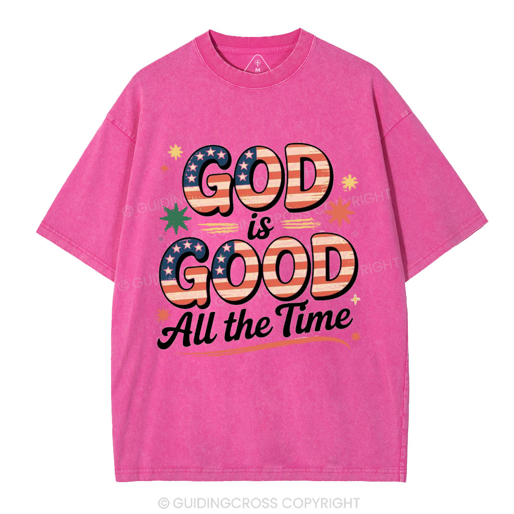 God Is Good All The Time Christian Washed T-Shirt