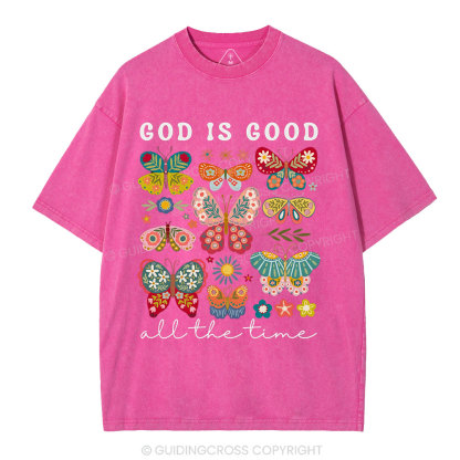 God Is Good All The Time Christian Washed T-Shirt