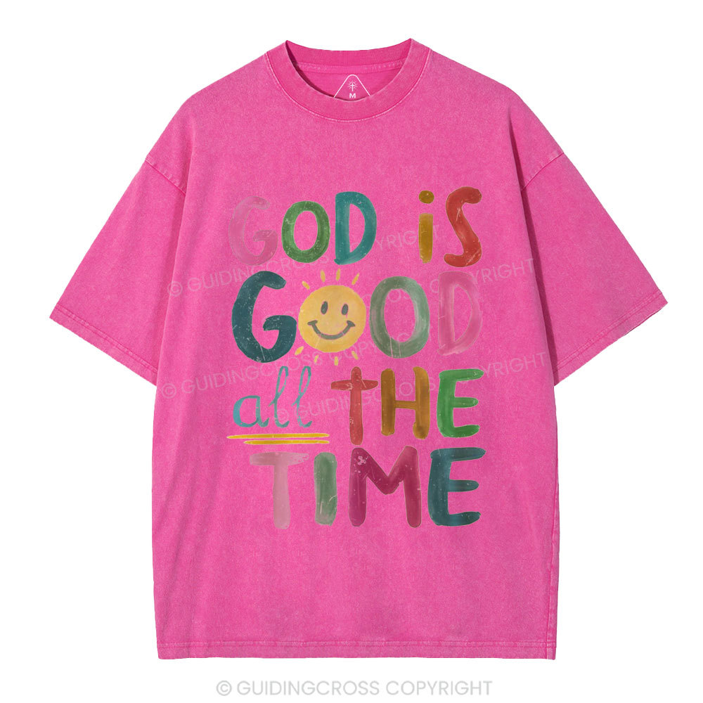 God Is Good All The Time Christian Washed T-Shirt