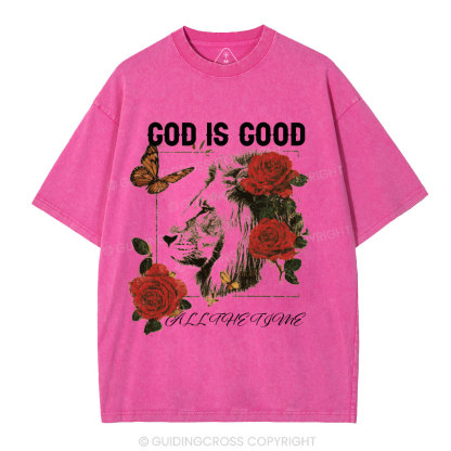 God Is Good All The Time Christian Washed T-Shirt