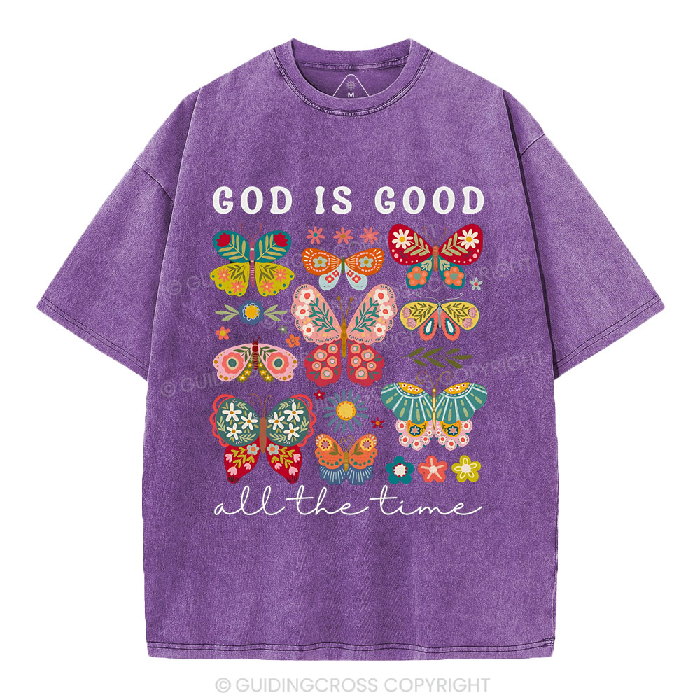 God Is Good All The Time Christian Washed T-Shirt