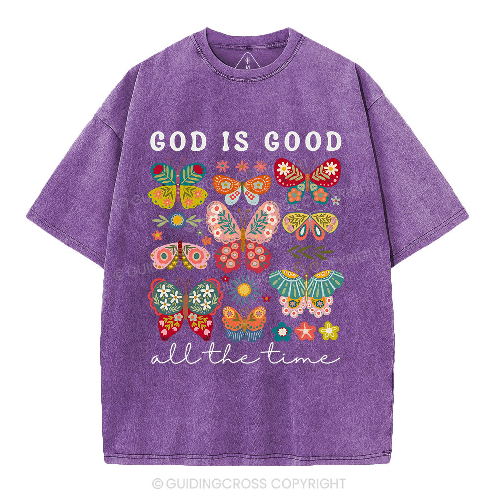 God Is Good All The Time Christian Washed T-Shirt