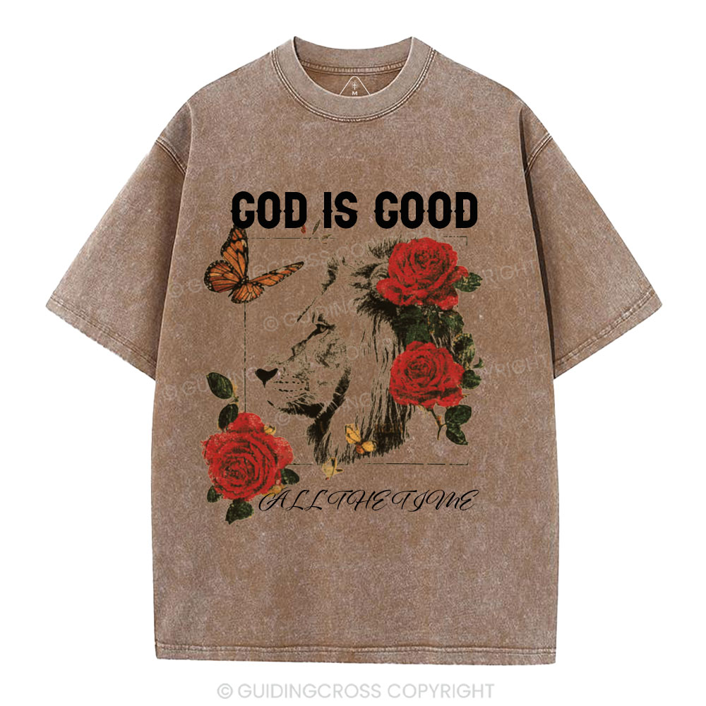 God Is Good All The Time Christian Washed T-Shirt