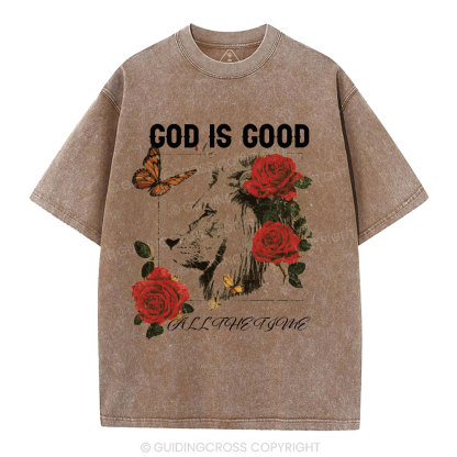 God Is Good All The Time Christian Washed T-Shirt