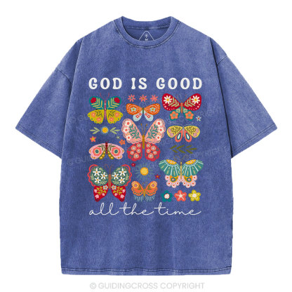 God Is Good All The Time Christian Washed T-Shirt