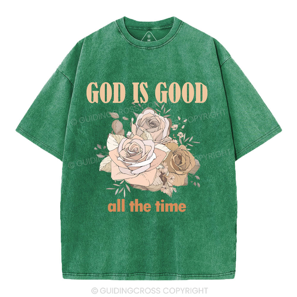God Is Good All The Time Christian Washed T-Shirt