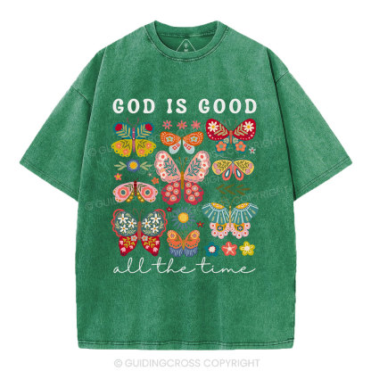 God Is Good All The Time Christian Washed T-Shirt
