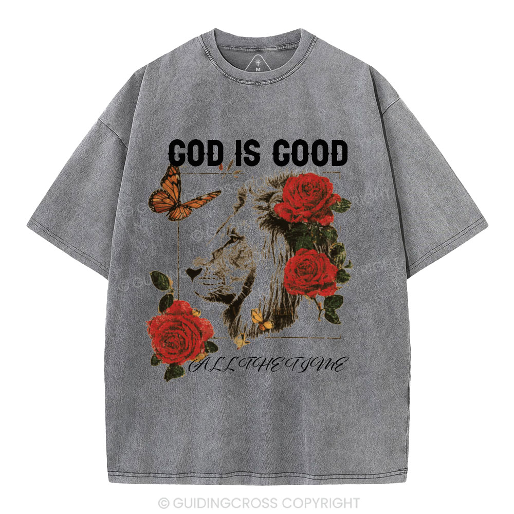 God Is Good All The Time Christian Washed T-Shirt