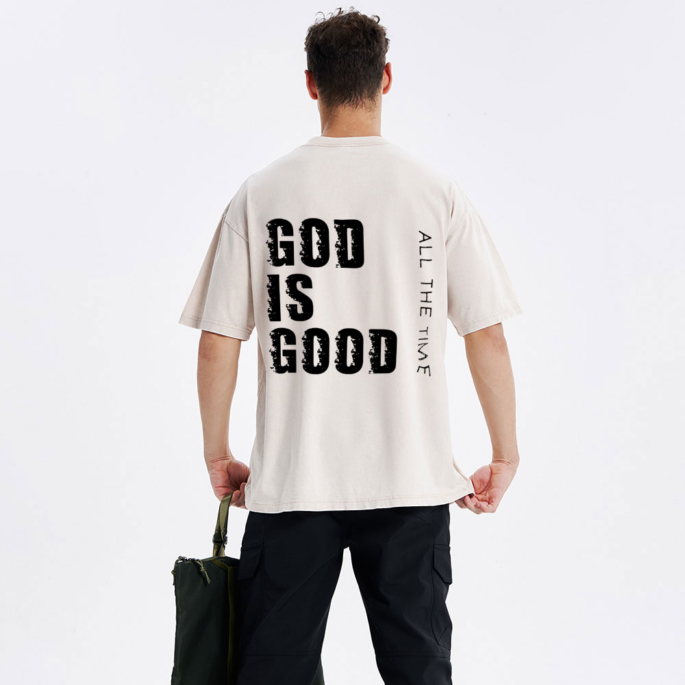 God Is Good All The Time Christian Washed T-Shirt