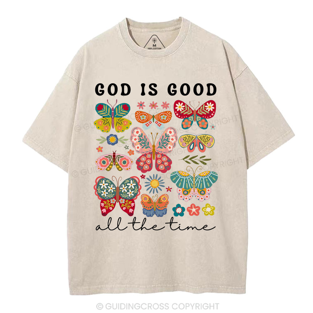 God Is Good All The Time Christian Washed T-Shirt