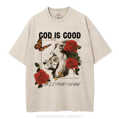 God Is Good All The Time Christian Washed T-Shirt