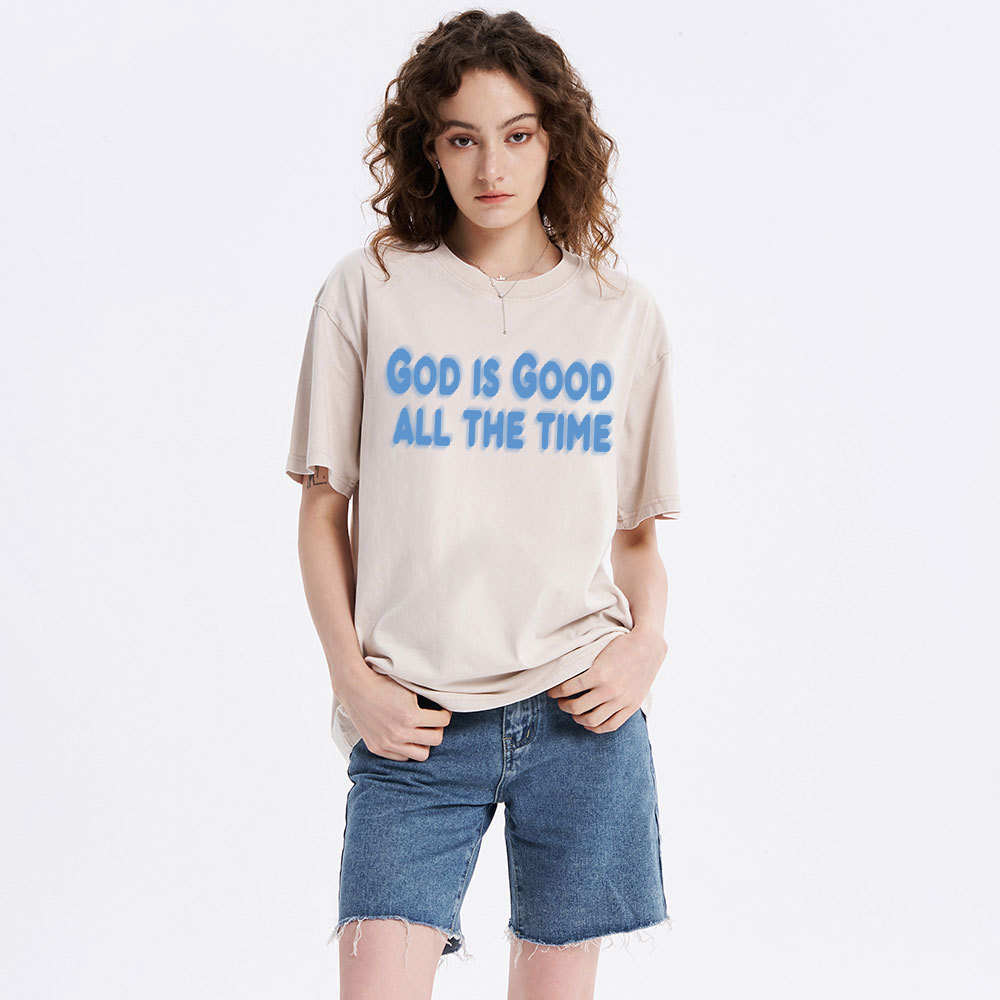 God Is Good All The Time Christian Washed T-Shirt