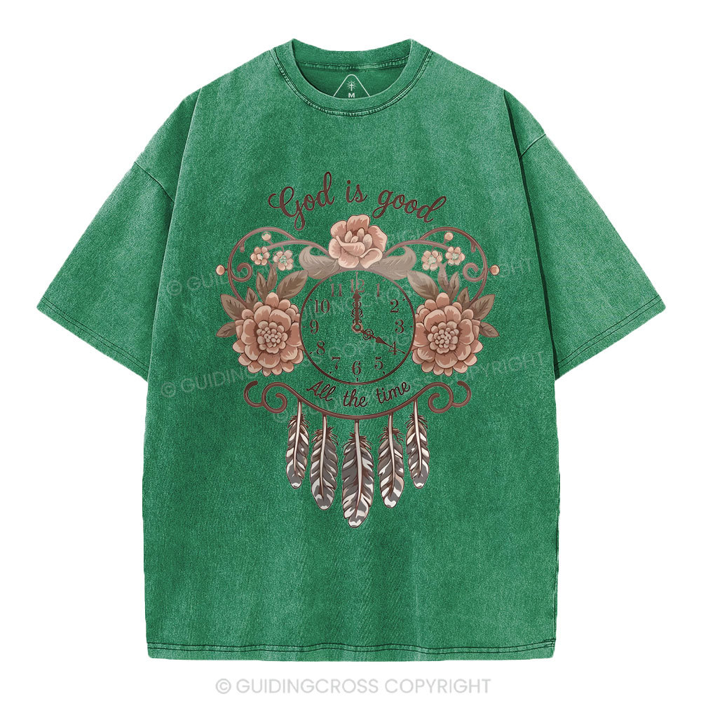 God Is Good All The Time Chrsitian Washed T-Shirt