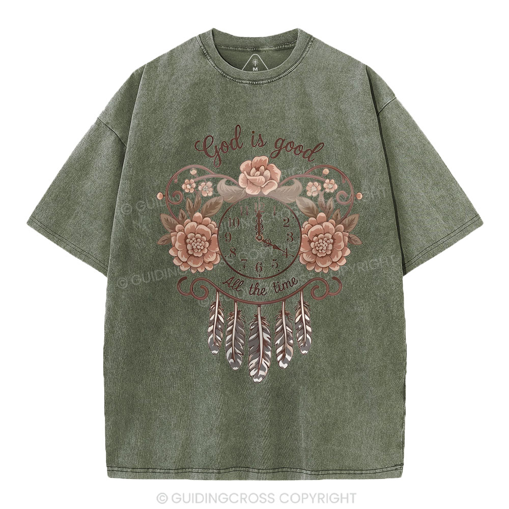 God Is Good All The Time Chrsitian Washed T-Shirt