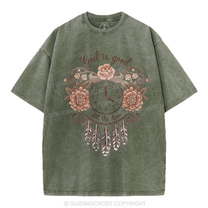 God Is Good All The Time Chrsitian Washed T-Shirt