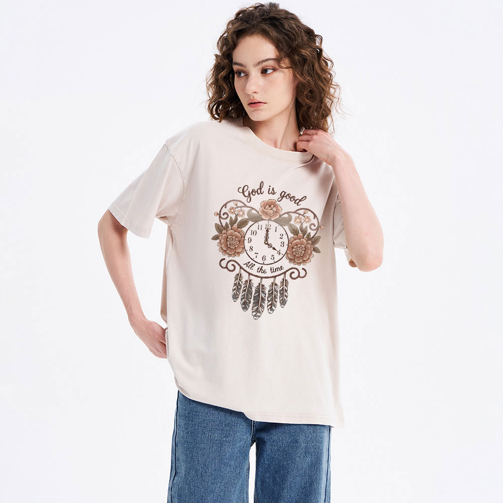 God Is Good All The Time Chrsitian Washed T-Shirt