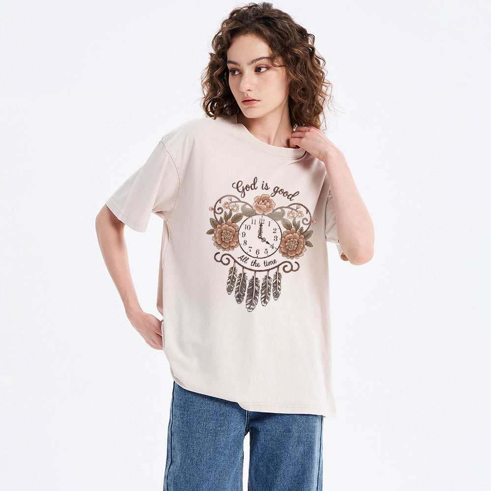 God Is Good All The Time Chrsitian Washed T-Shirt