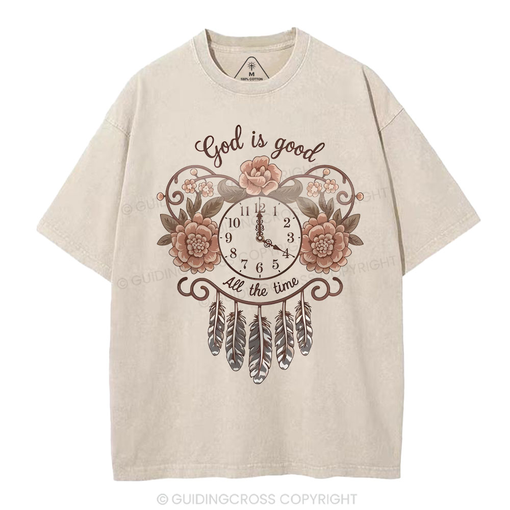 God Is Good All The Time Chrsitian Washed T-Shirt