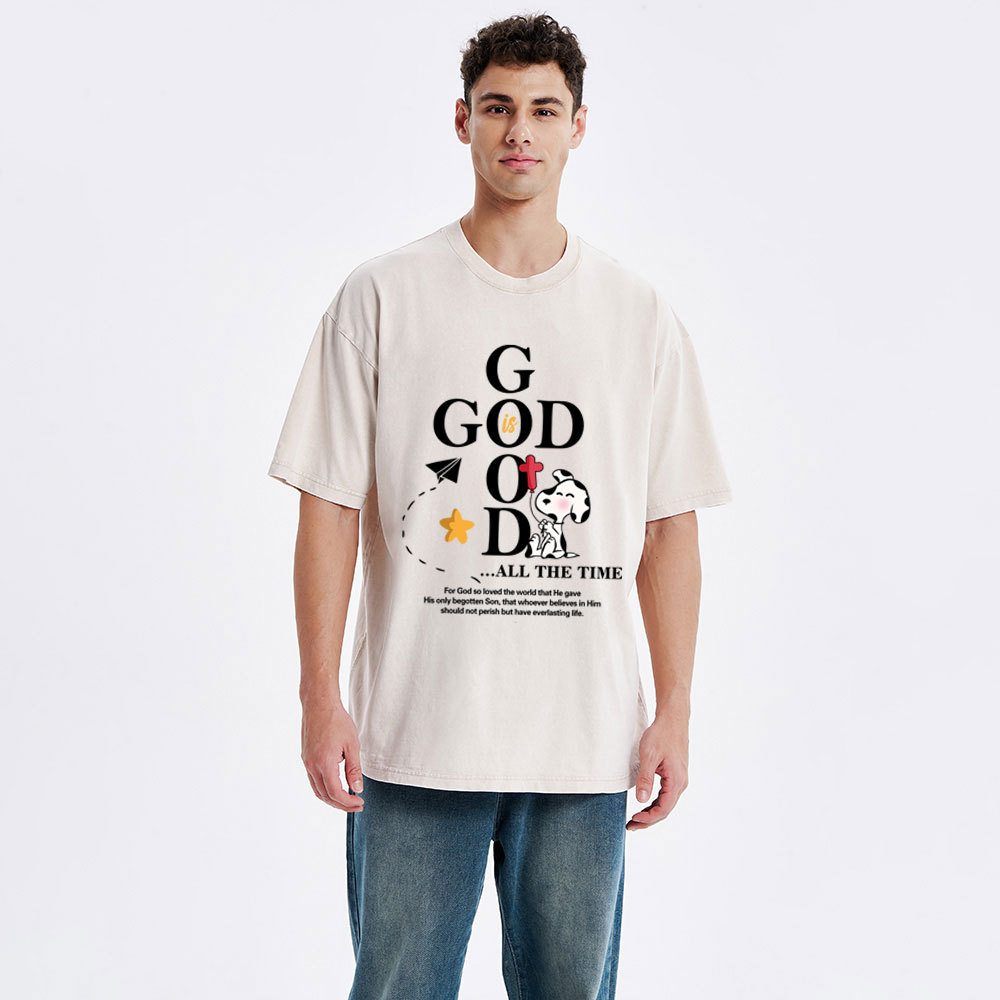 God Is Good Bible Christian Washed T-Shirt