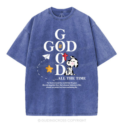 God Is Good Bible Christian Washed T-Shirt