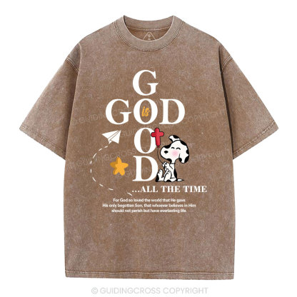 God Is Good Bible Christian Washed T-Shirt