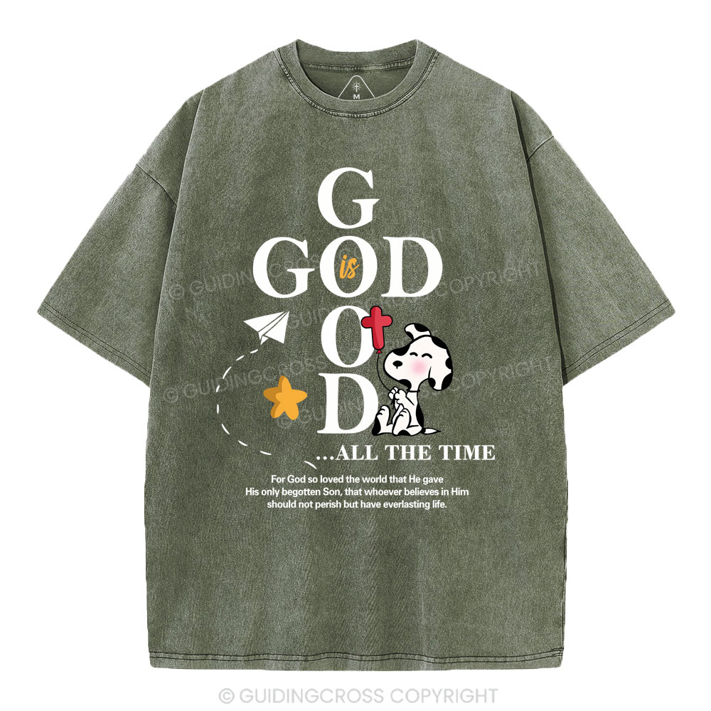 God Is Good Bible Christian Washed T-Shirt