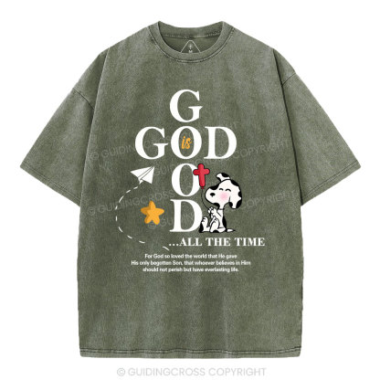 God Is Good Bible Christian Washed T-Shirt