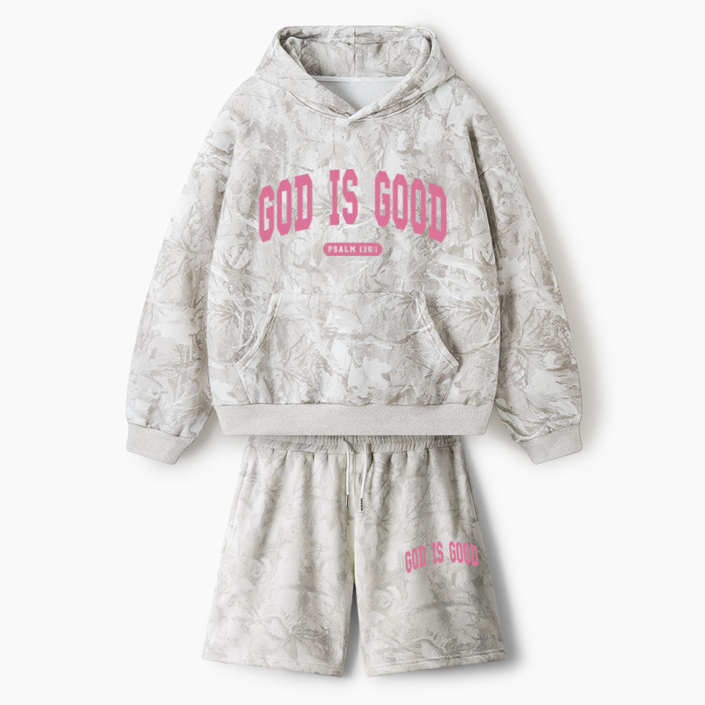 God Is Good Christian Camo Fleece Hoodie Set