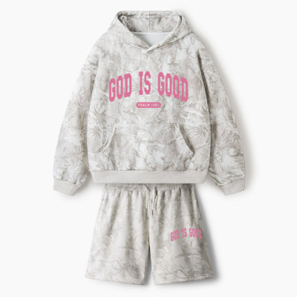 God Is Good Christian Camo Fleece Hoodie Set