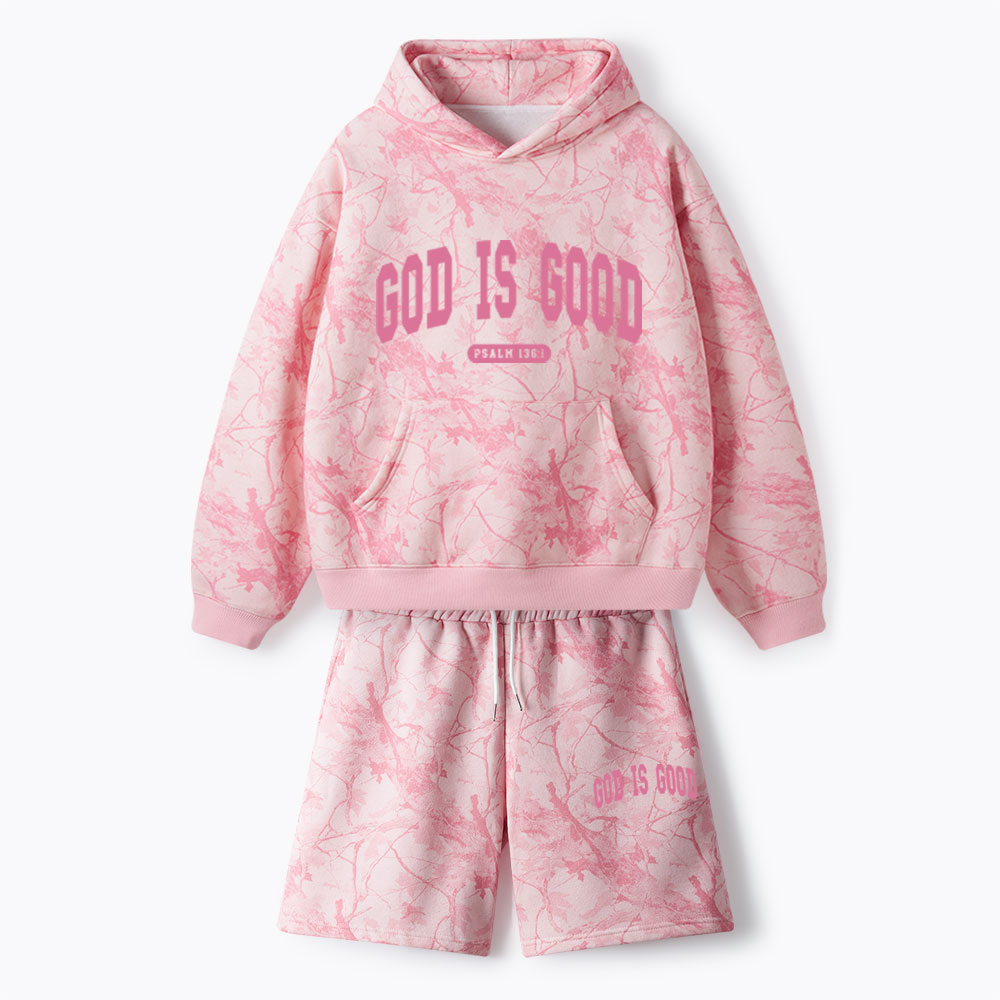 God Is Good Christian Camo Fleece Hoodie Set