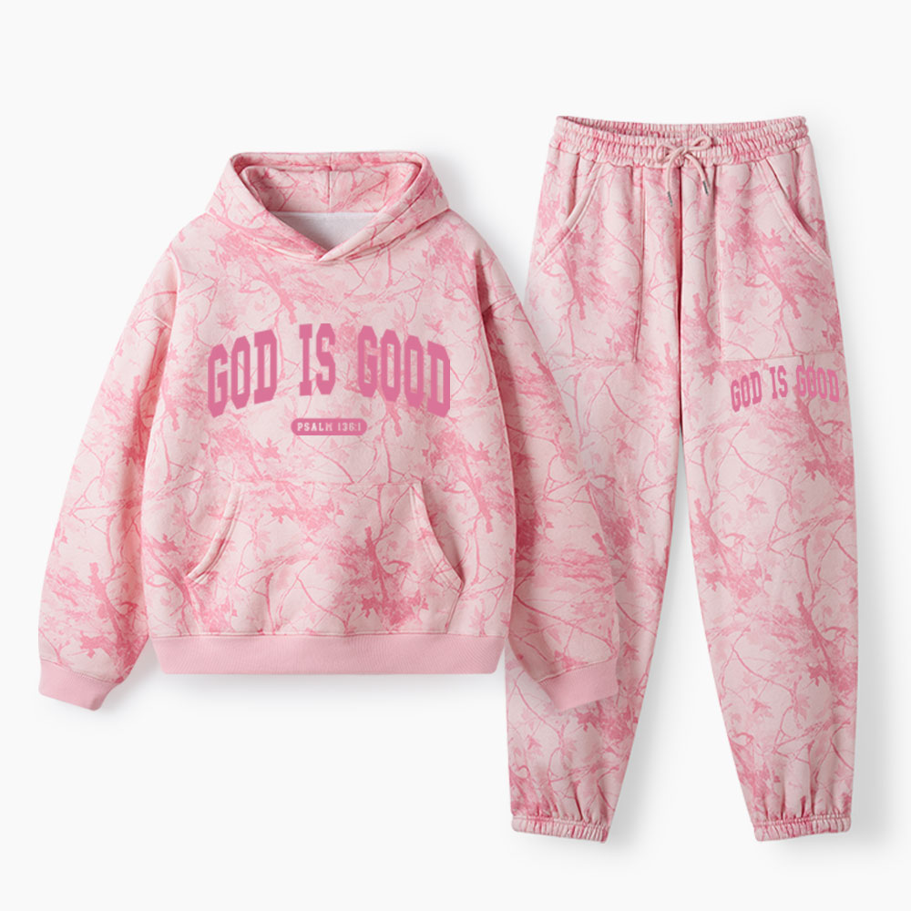 God Is Good Christian Camo Fleece Hoodie Set