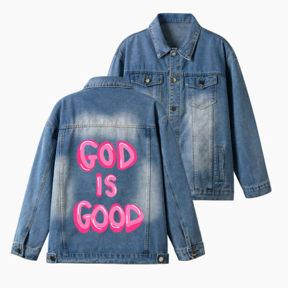God Is Good Christian Denim Jacket