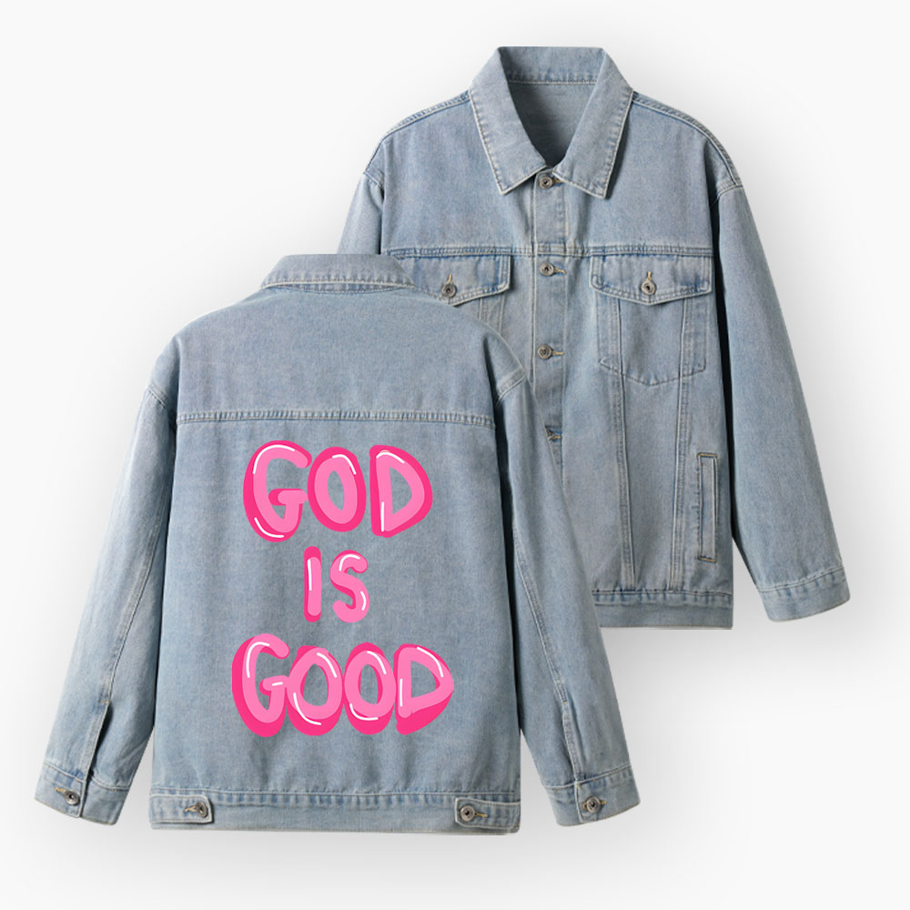 God Is Good Christian Denim Jacket