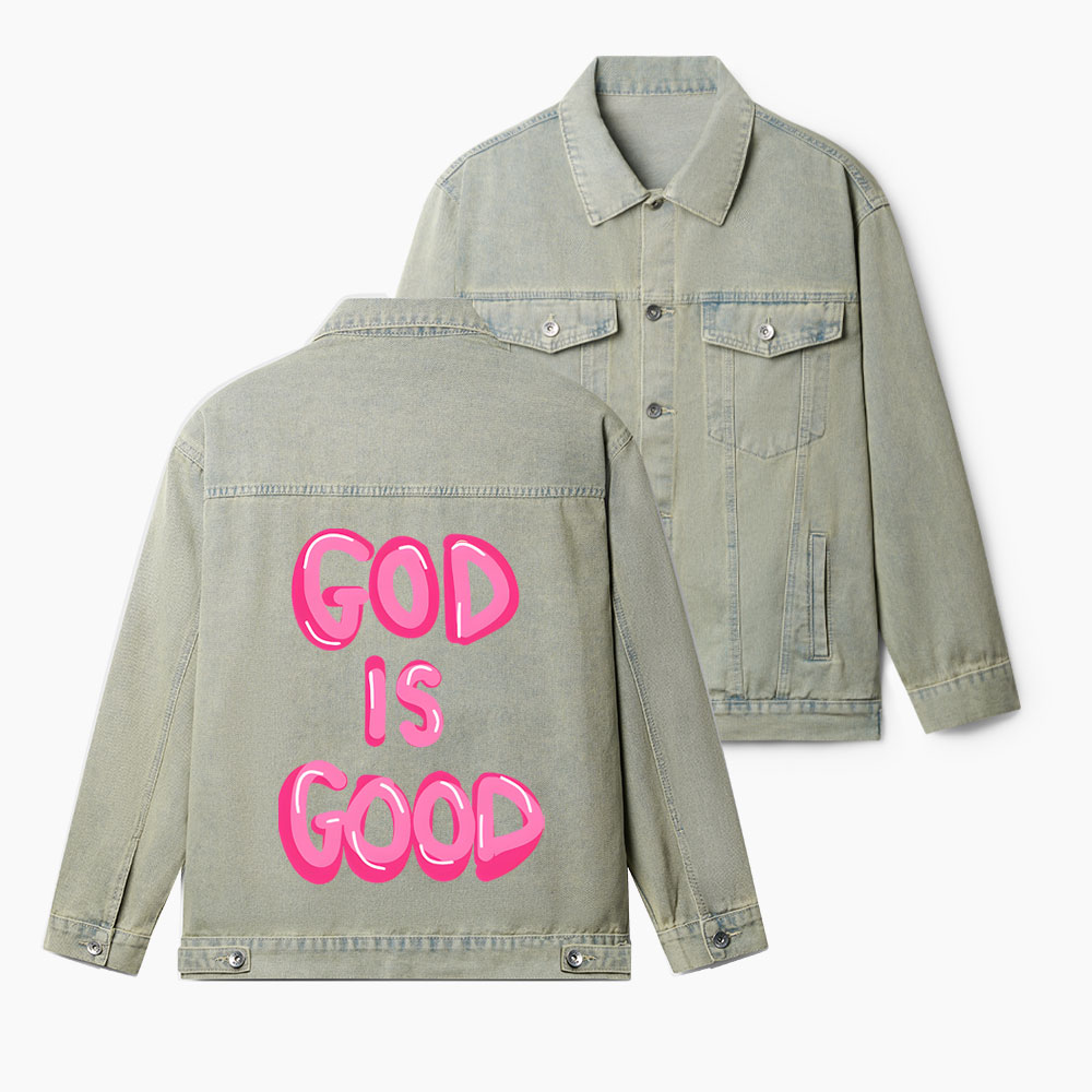 God Is Good Christian Denim Jacket