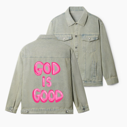 God Is Good Christian Denim Jacket