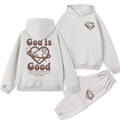 God Is Good Christian Fleece Hoodie Set