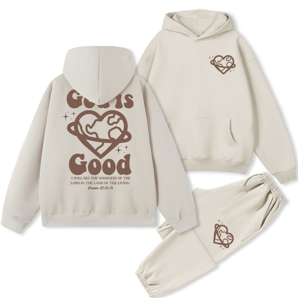 God Is Good Christian Fleece Hoodie Set
