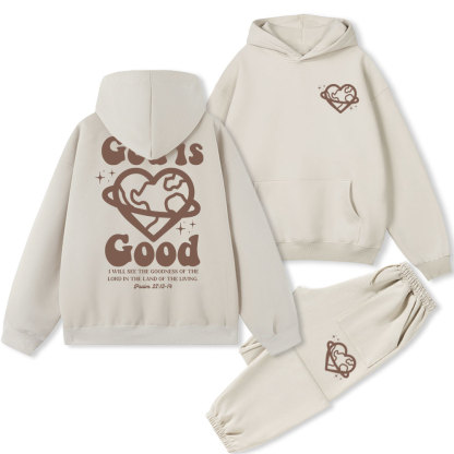 God Is Good Christian Fleece Hoodie Set