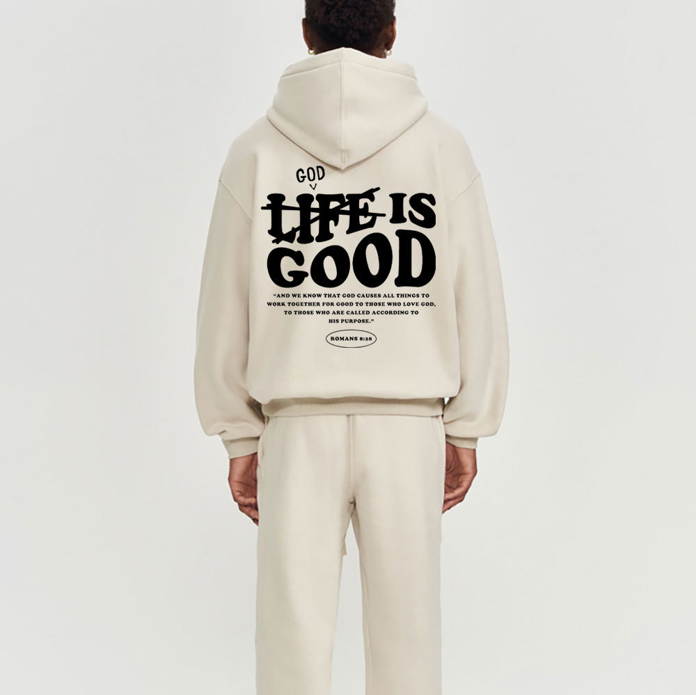 God Is Good Christian Fleece Hoodie Set